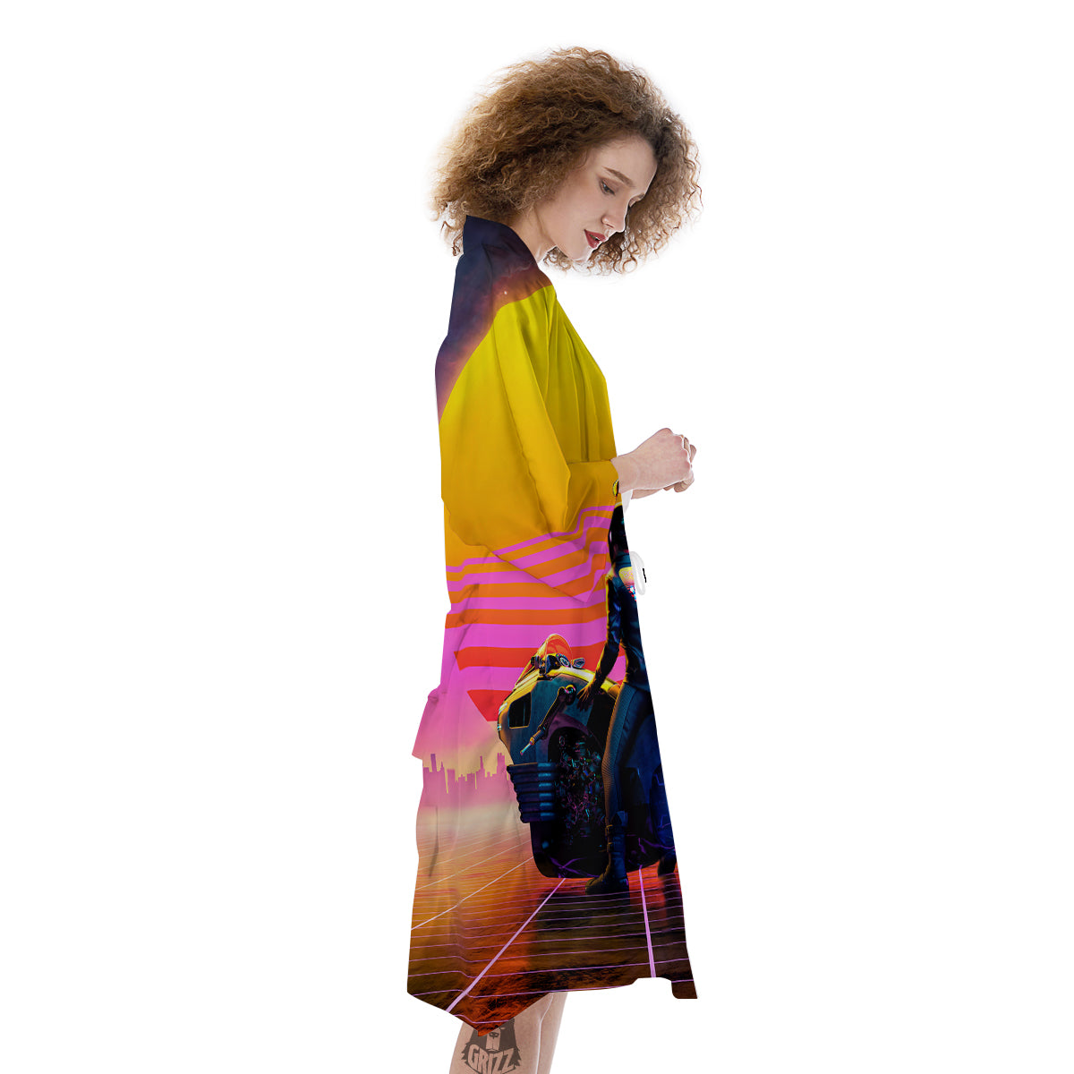 Cyberpunk Biker Print Kimono-grizzshop