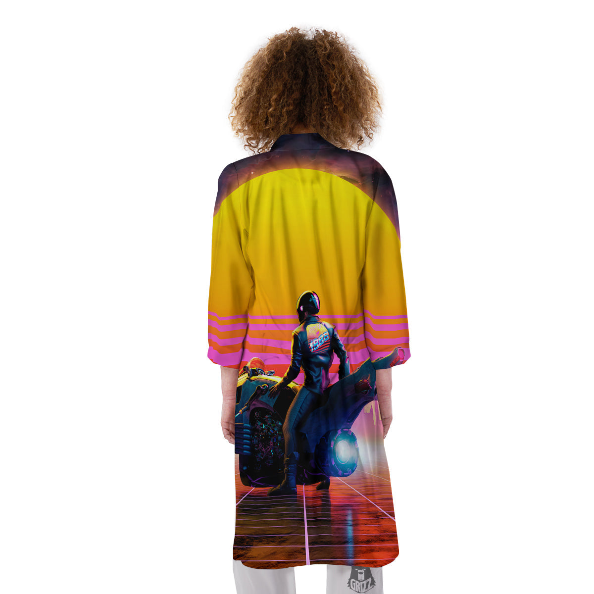 Cyberpunk Biker Print Kimono-grizzshop
