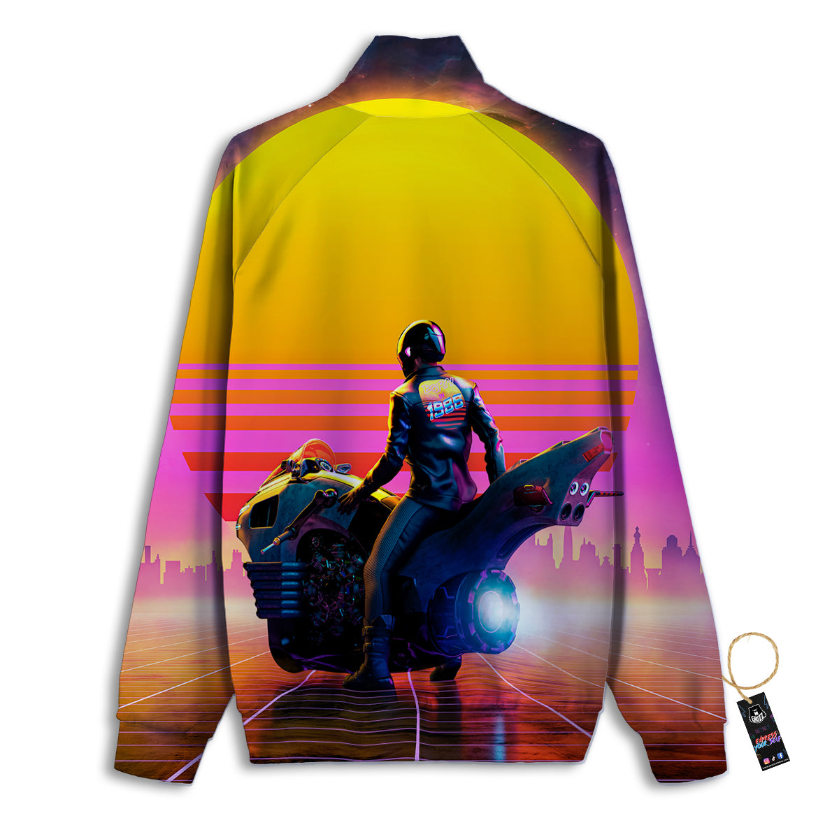 Cyberpunk Biker Print Track Jacket-grizzshop