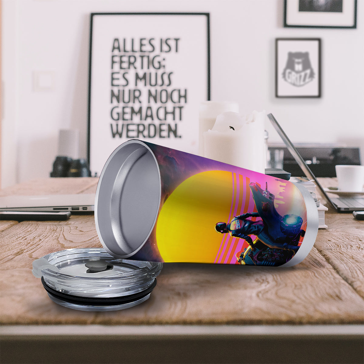 Cyberpunk Biker Print Tumbler-grizzshop