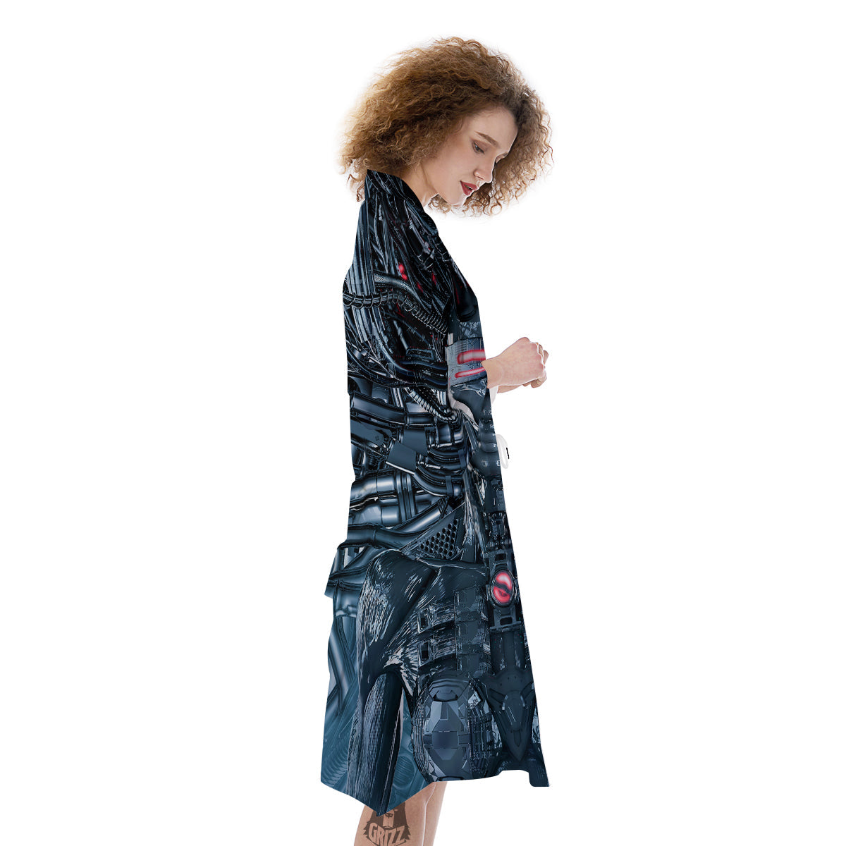 Cyborg Cyberpunk Print Kimono-grizzshop