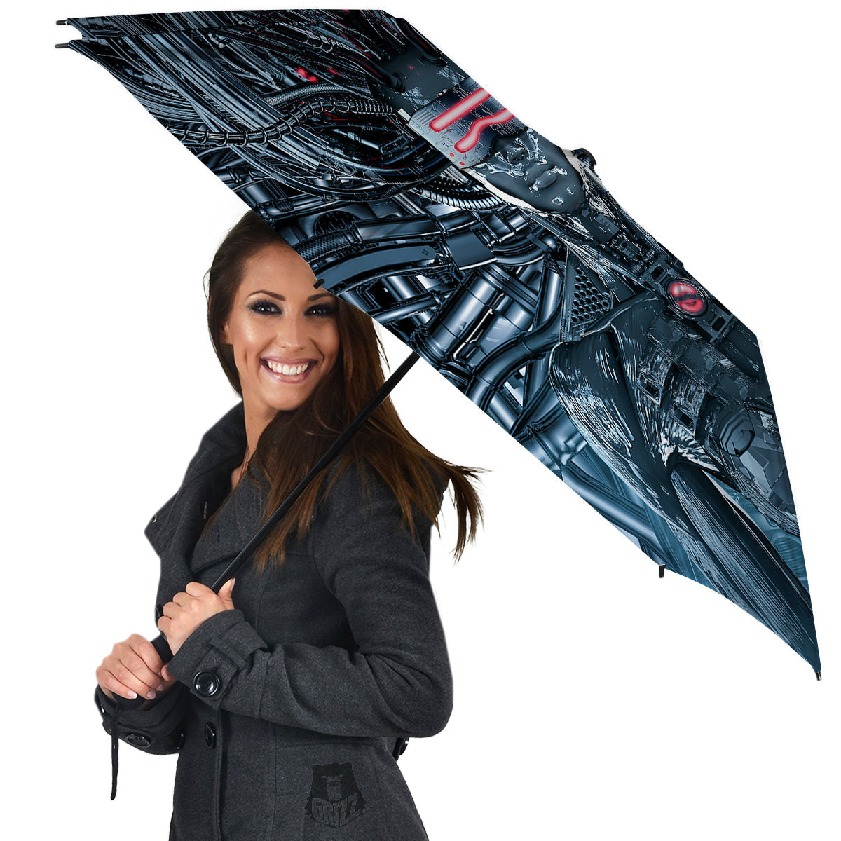 Cyborg Cyberpunk Print Umbrella-grizzshop