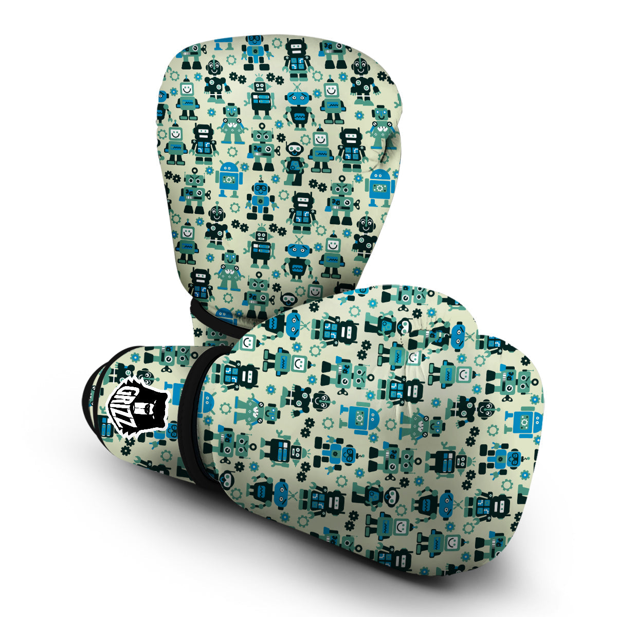 Cyborg Robot Pattern Print Boxing Gloves-grizzshop