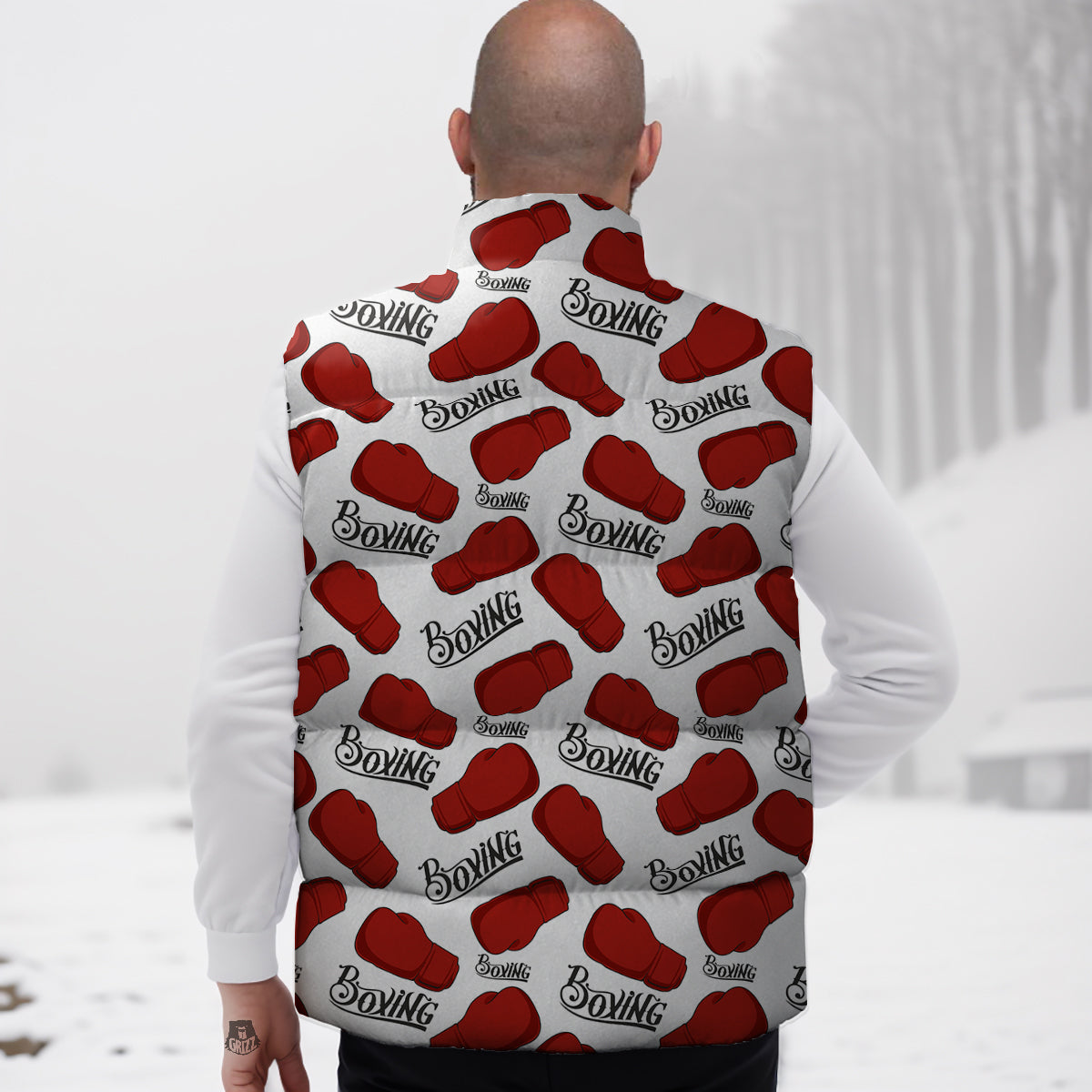 Cyborg Robot Pattern Print Down Vest-grizzshop