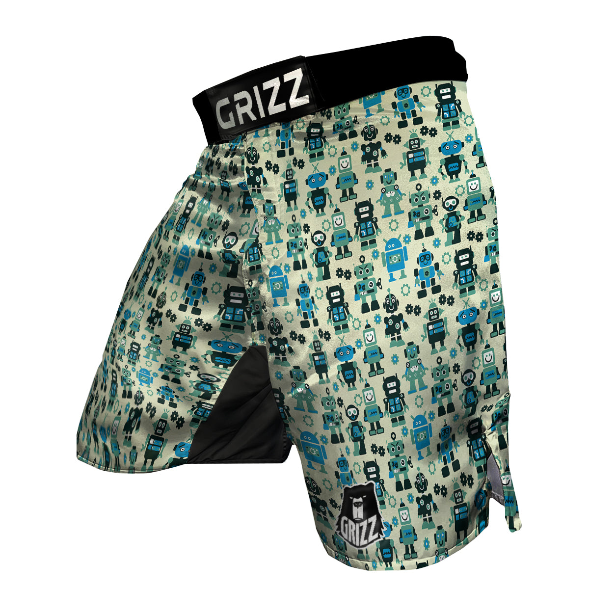 Cyborg Robot Pattern Print MMA Shorts-grizzshop