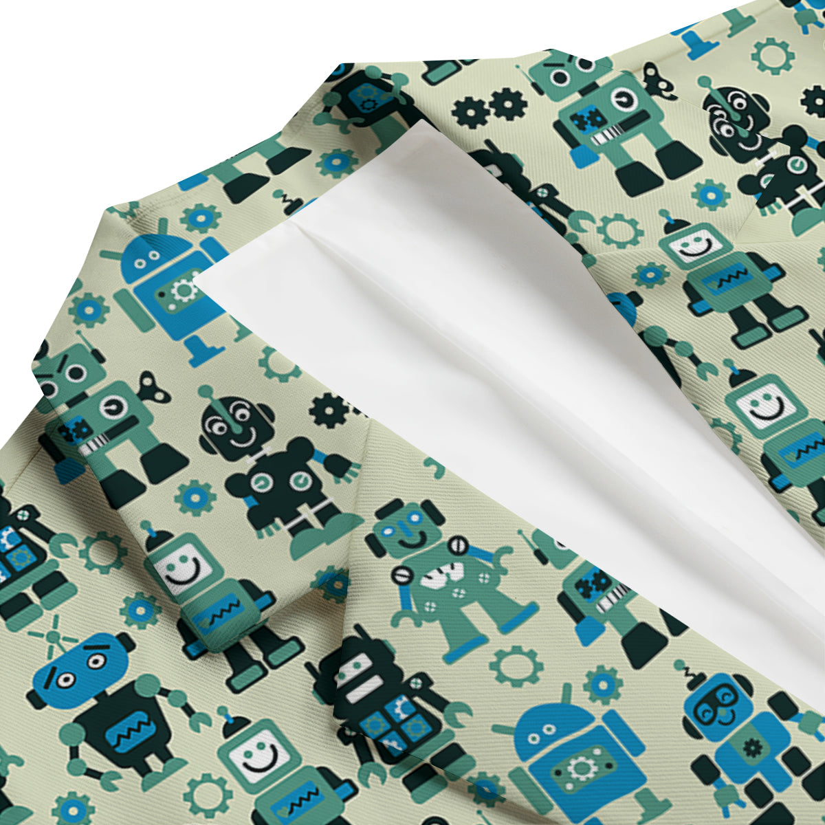Cyborg Robot Pattern Print Men's Blazer-grizzshop