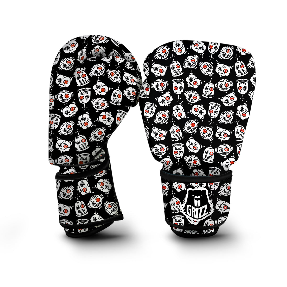 Cyborg Robot Print Pattern Boxing Gloves-grizzshop