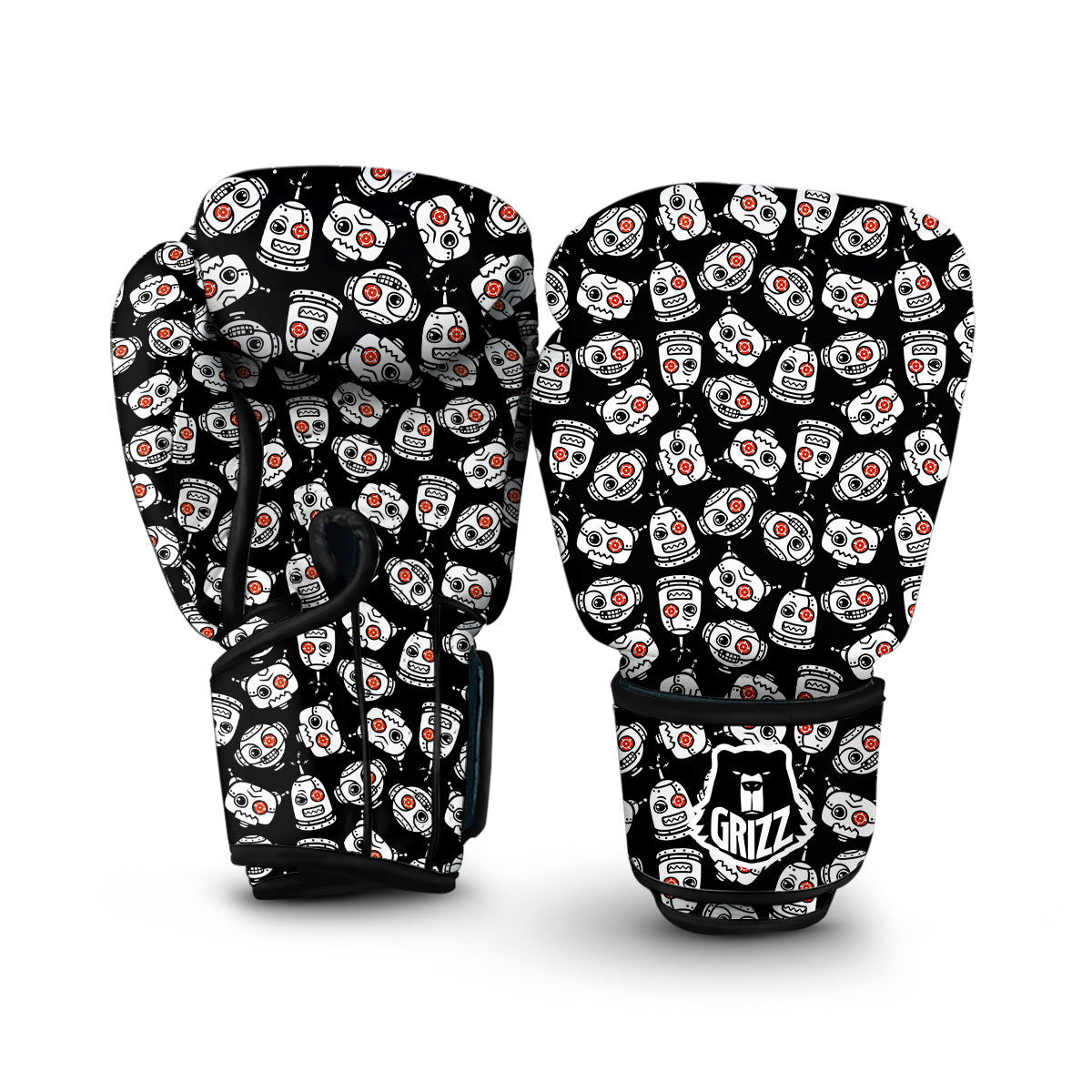 Cyborg Robot Print Pattern Boxing Gloves-grizzshop
