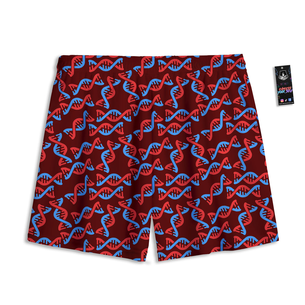 DNA Helix Print Pattern Mesh Shorts-grizzshop