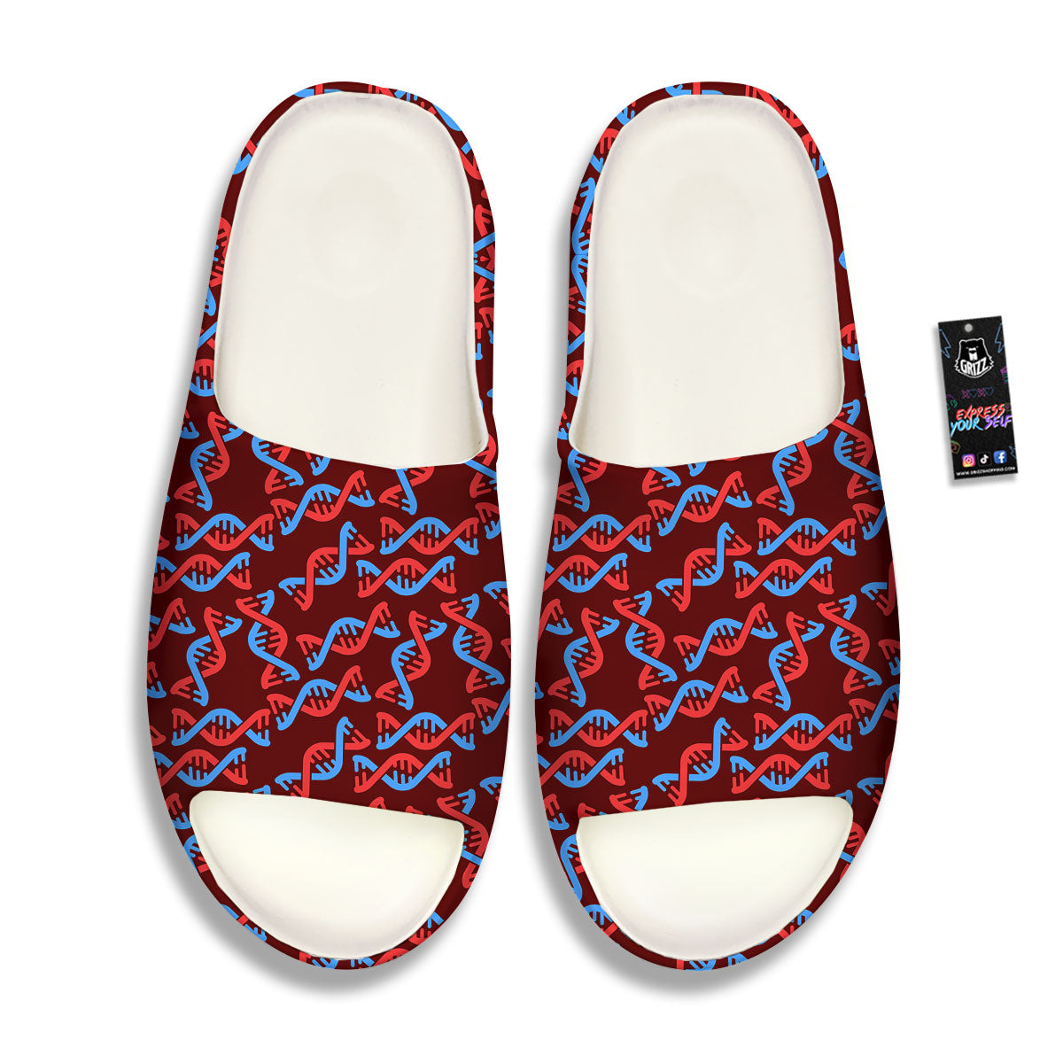 DNA Helix Print Pattern Sandals-grizzshop