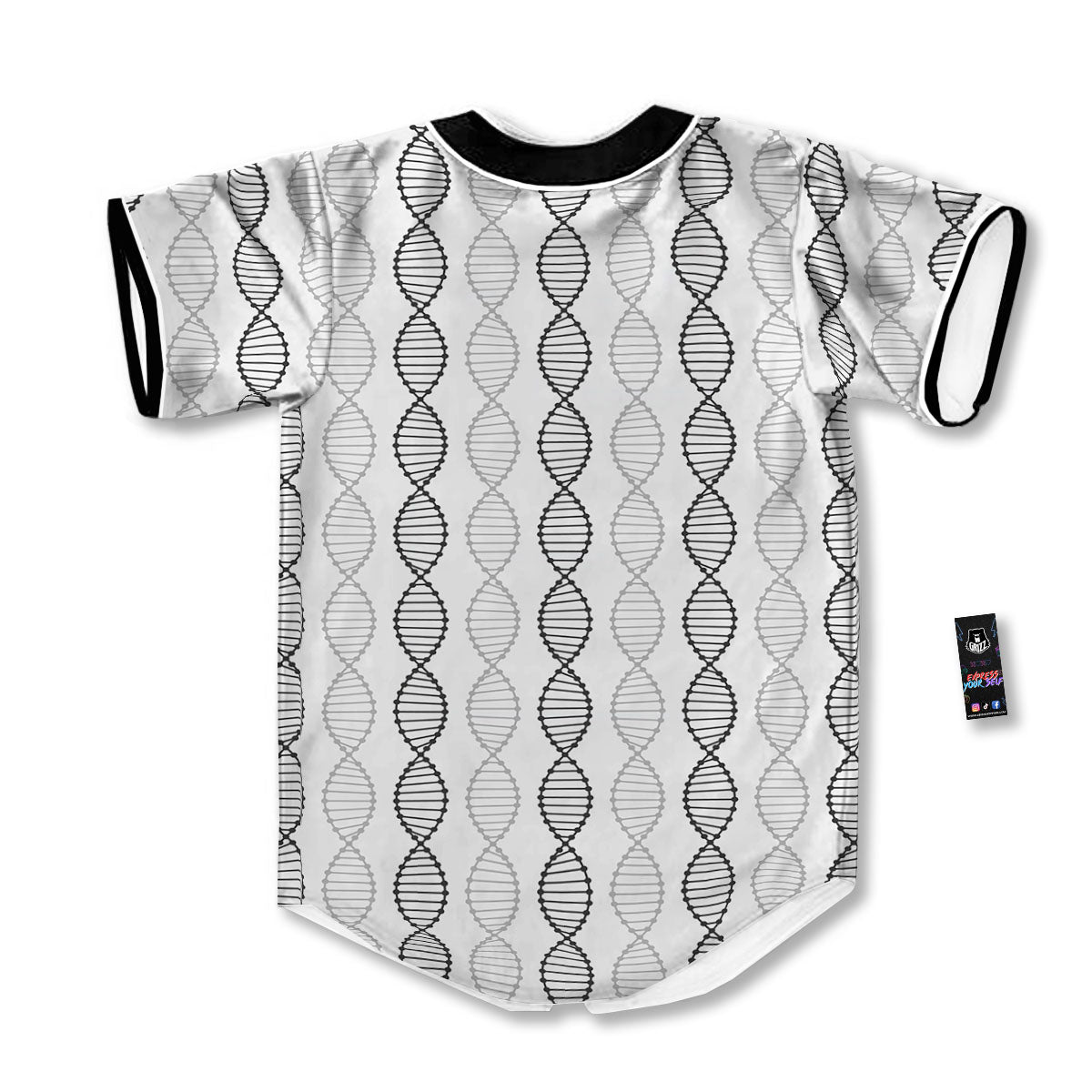 DNA Strands Print Pattern Baseball Jersey-grizzshop