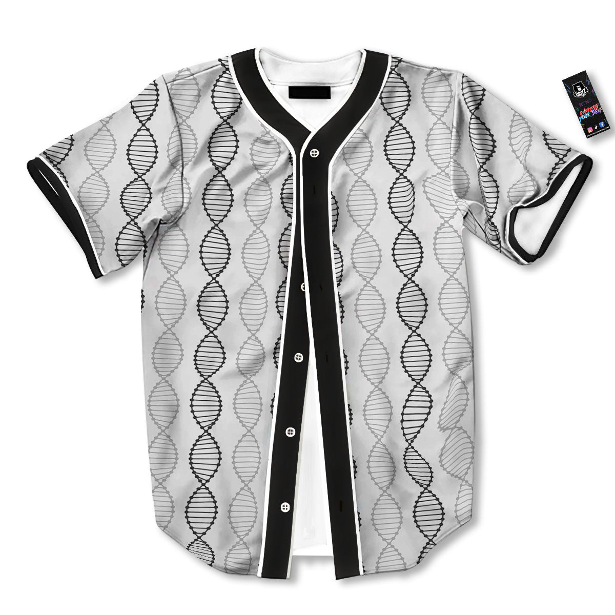 DNA Strands Print Pattern Baseball Jersey-grizzshop