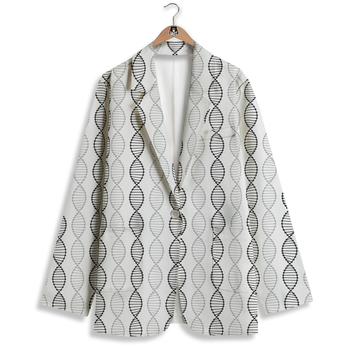 DNA Strands Print Pattern Women's Blazer-grizzshop