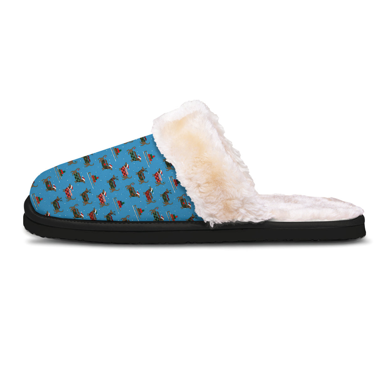 Dachshund Christmas Santa Print Slippers-grizzshop