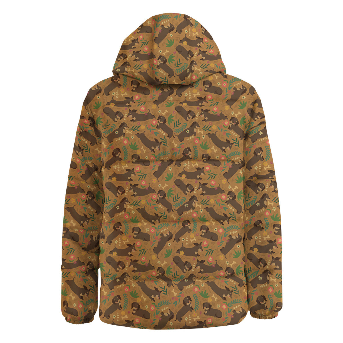 Dachshund Cute Print Pattern Down Jacket-grizzshop