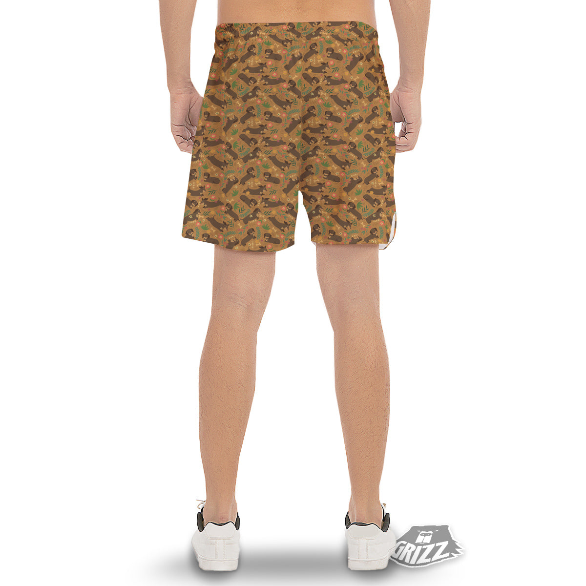 Dachshund Cute Print Pattern Men's Gym Shorts-grizzshop