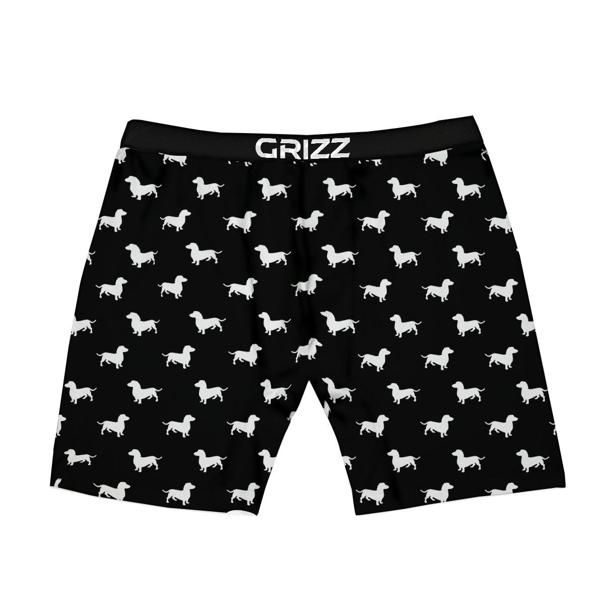 Dachshund White And Black Print Pattern Boxer Briefs-grizzshop
