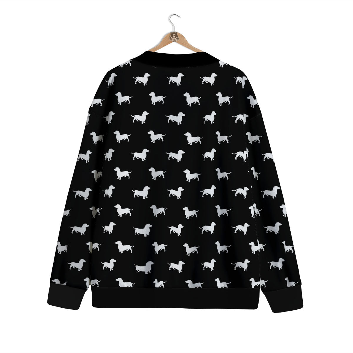 Dachshund White And Black Print Pattern Cardigan-grizzshop