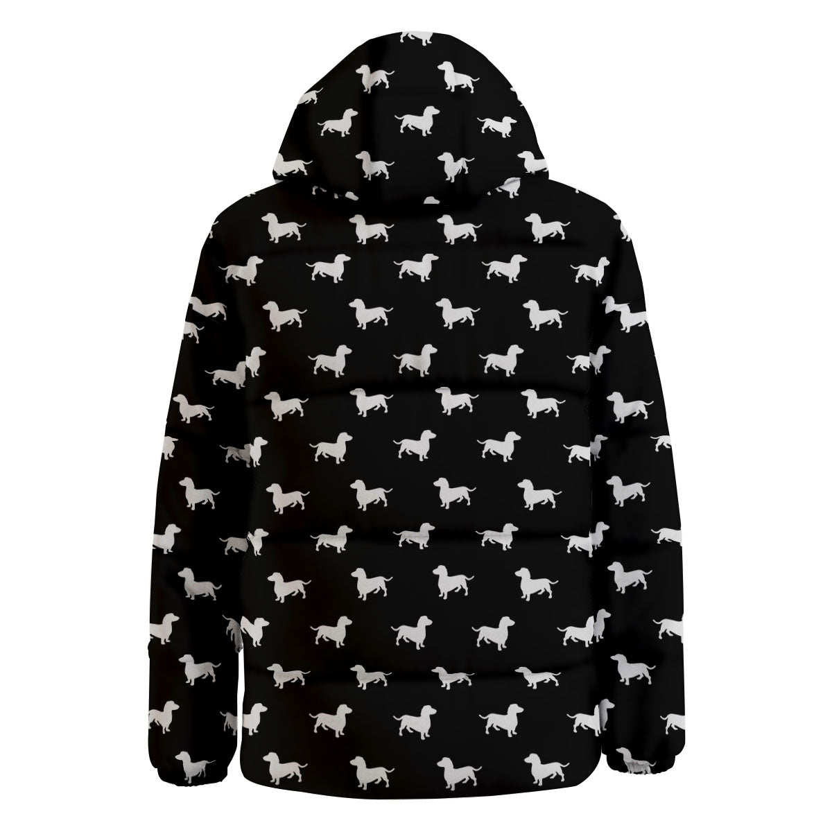 Dachshund White And Black Print Pattern Down Jacket-grizzshop