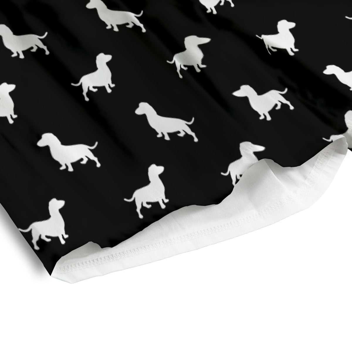 Dachshund White And Black Print Pattern Men's Athletic Shorts
