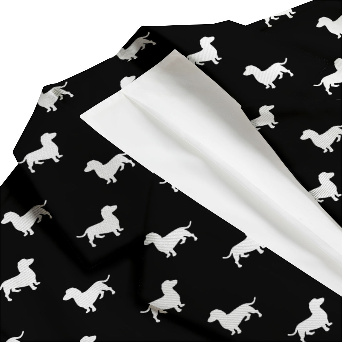 Dachshund White And Black Print Pattern Men's Blazer-grizzshop