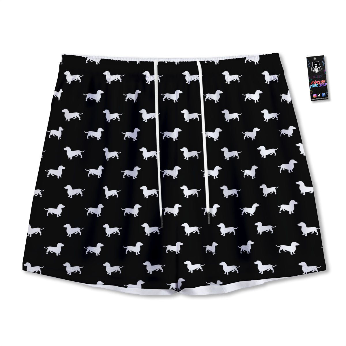 Firefighter Skull Flaming Print Mesh Shorts