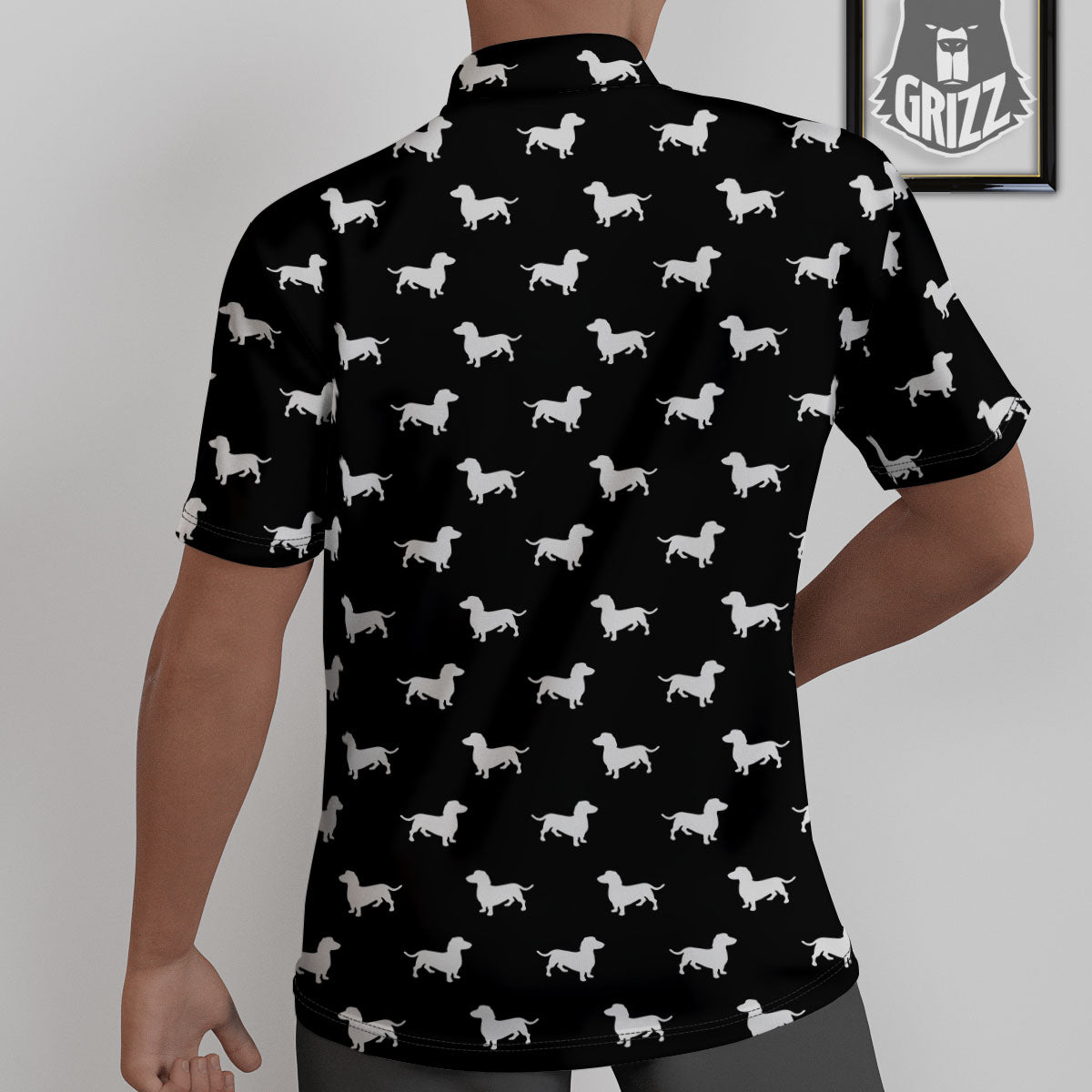 Dachshund White And Black Print Pattern Untucked Shirts-grizzshop