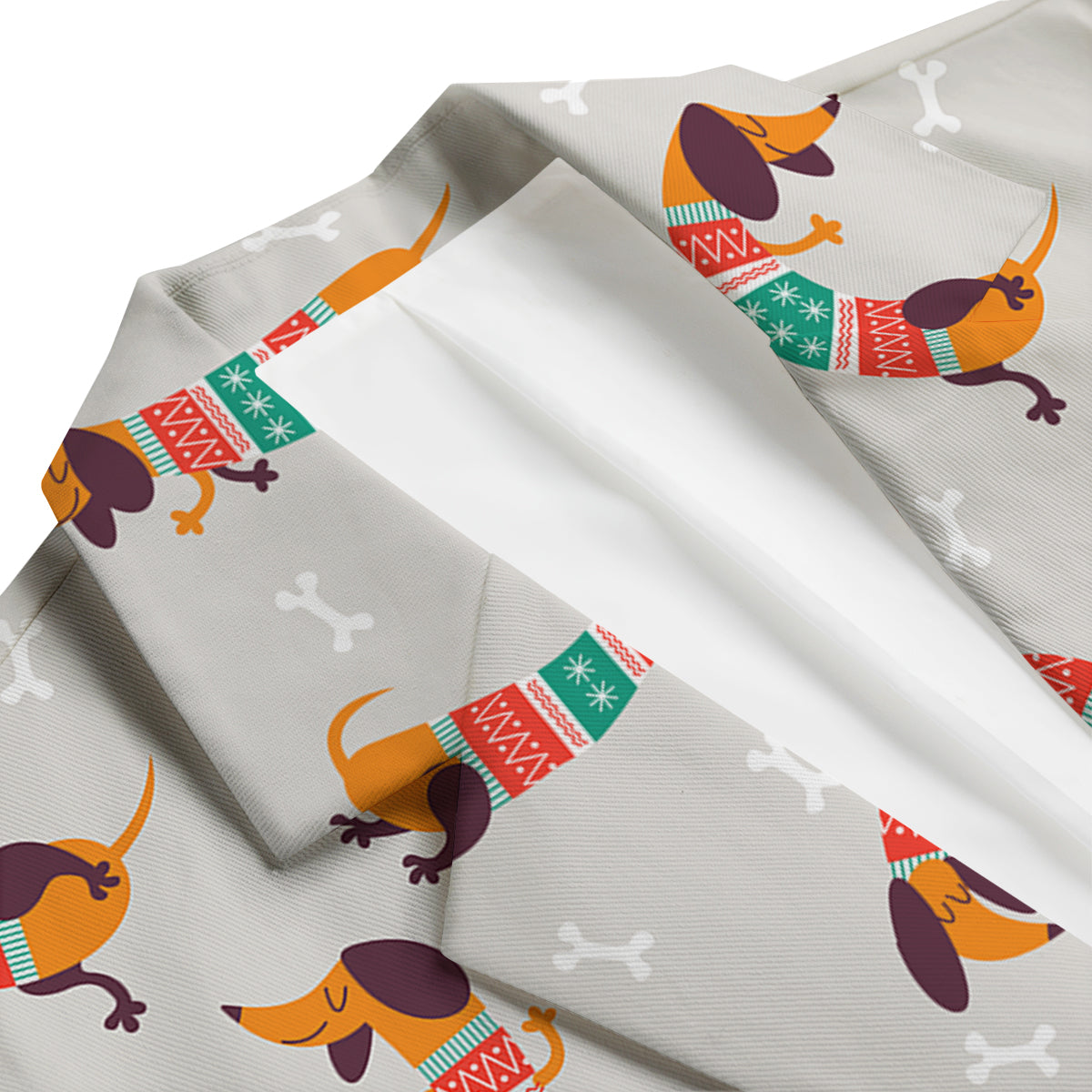 Dachshund Xmas Print Pattern Men's Blazer-grizzshop