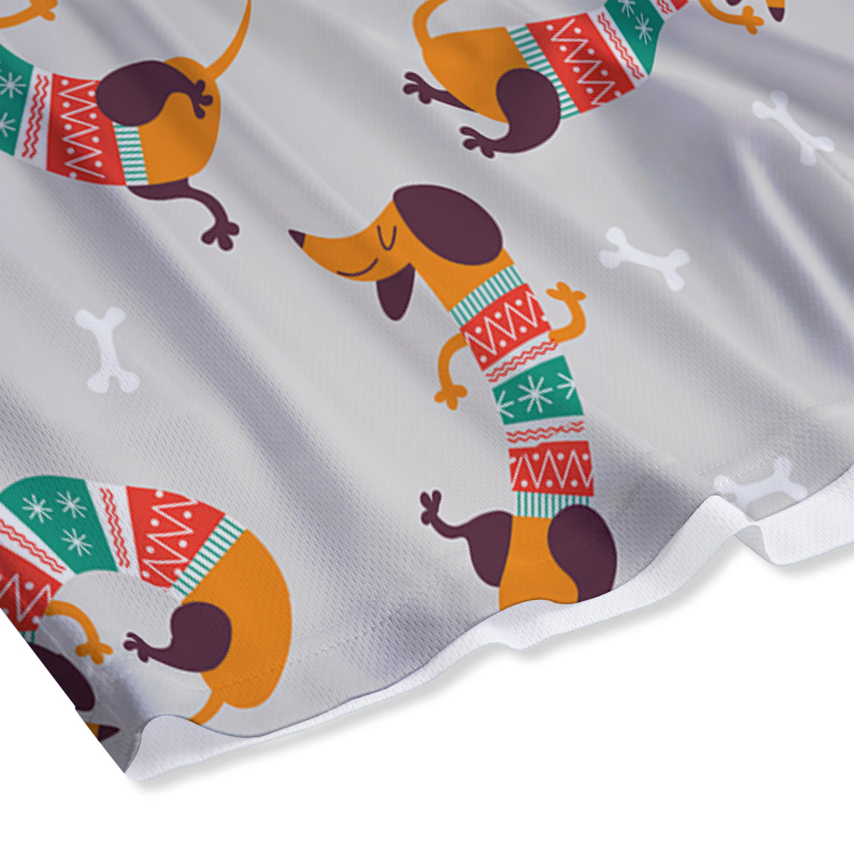 Dachshund Xmas Print Pattern Mesh Shorts