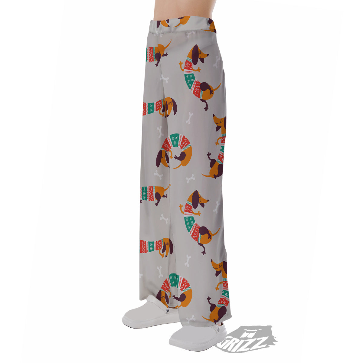 Dachshund Xmas Print Pattern Pajama Pants-grizzshop