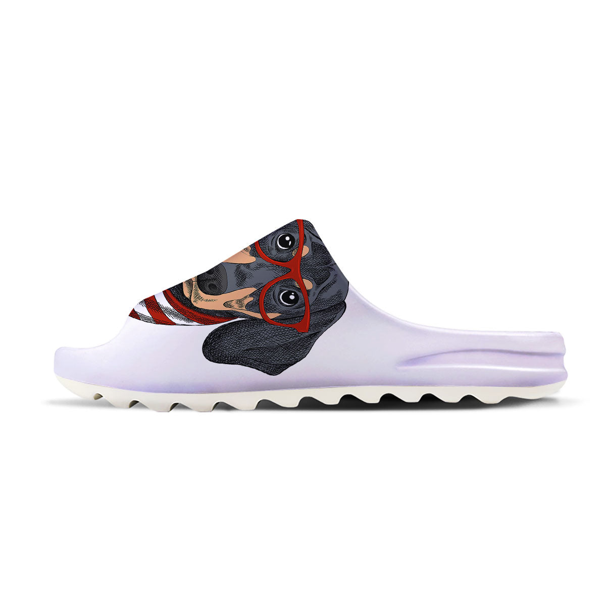 Dachshund Wearing Red Sunglasses Print Sandals-grizzshop