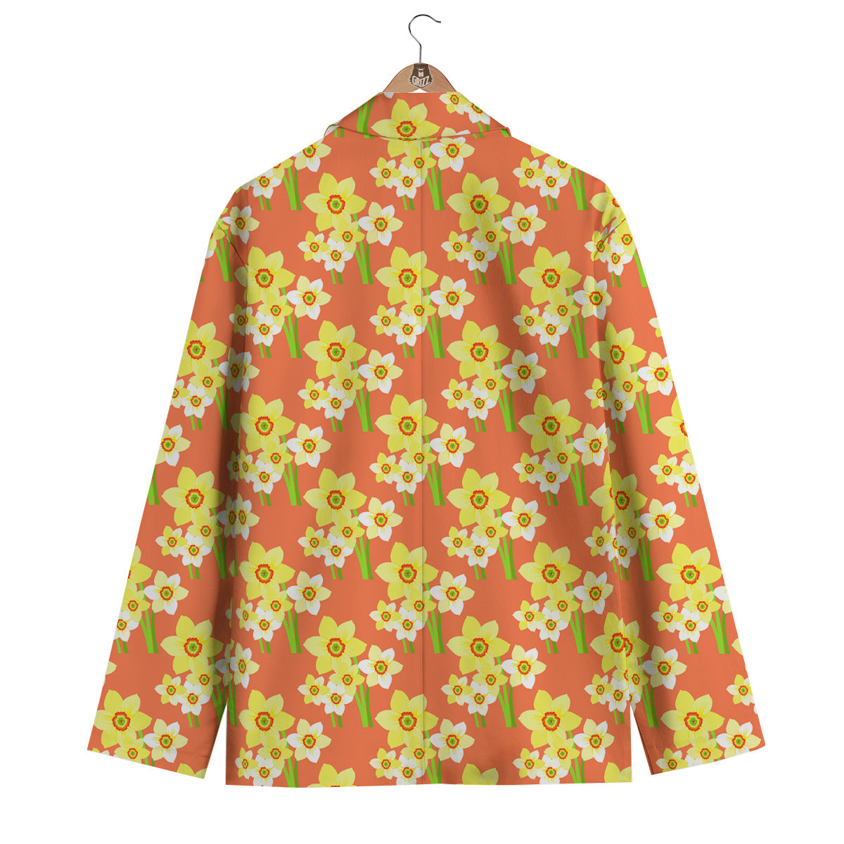Daffodil And Pink Print Pattern Men's Blazer-grizzshop