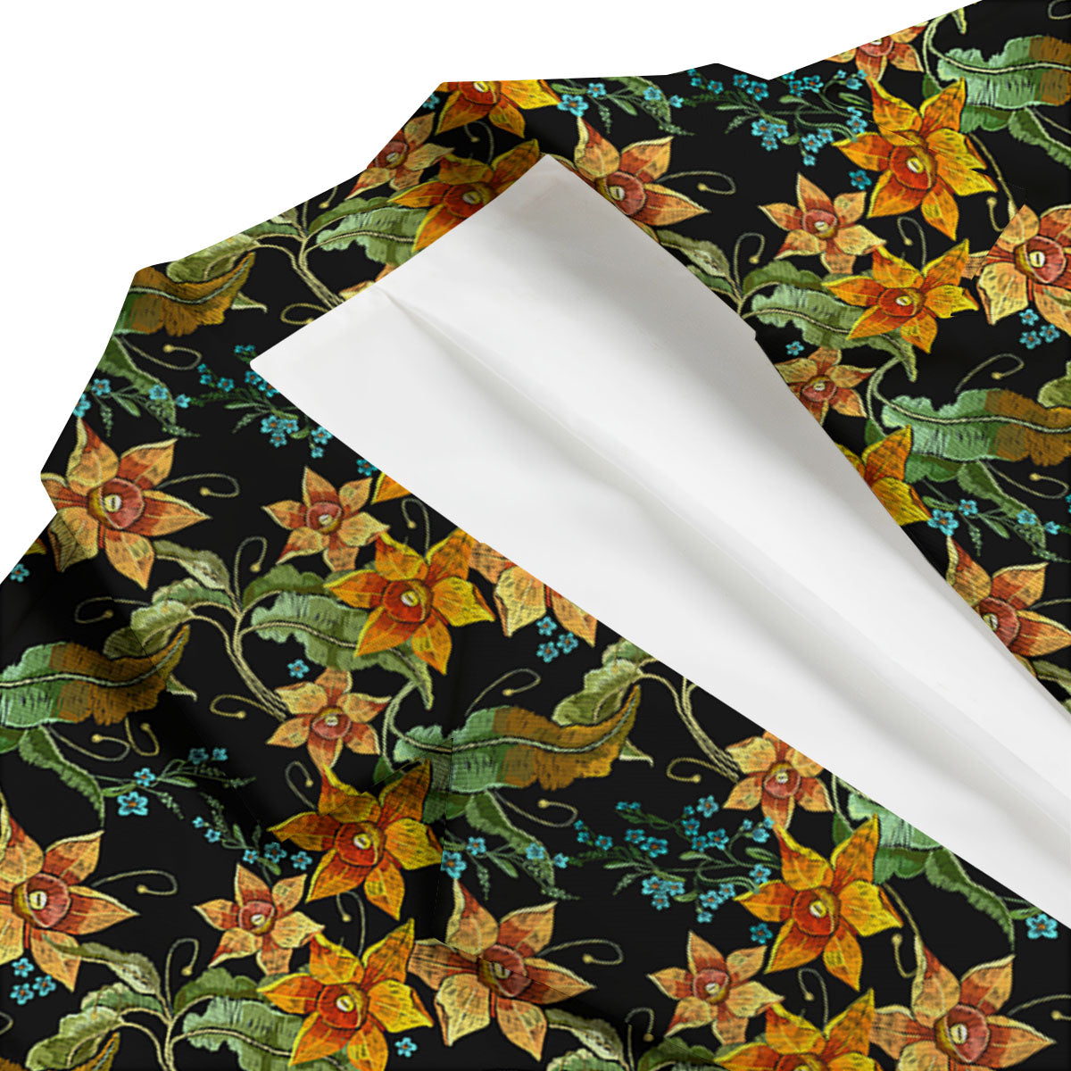 Daffodil Yellow And Black Print Pattern Men's Blazer-grizzshop