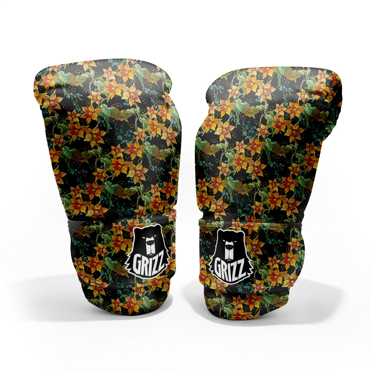 Daffodil Yellow And Black Print Pattern Pro Boxing Glove