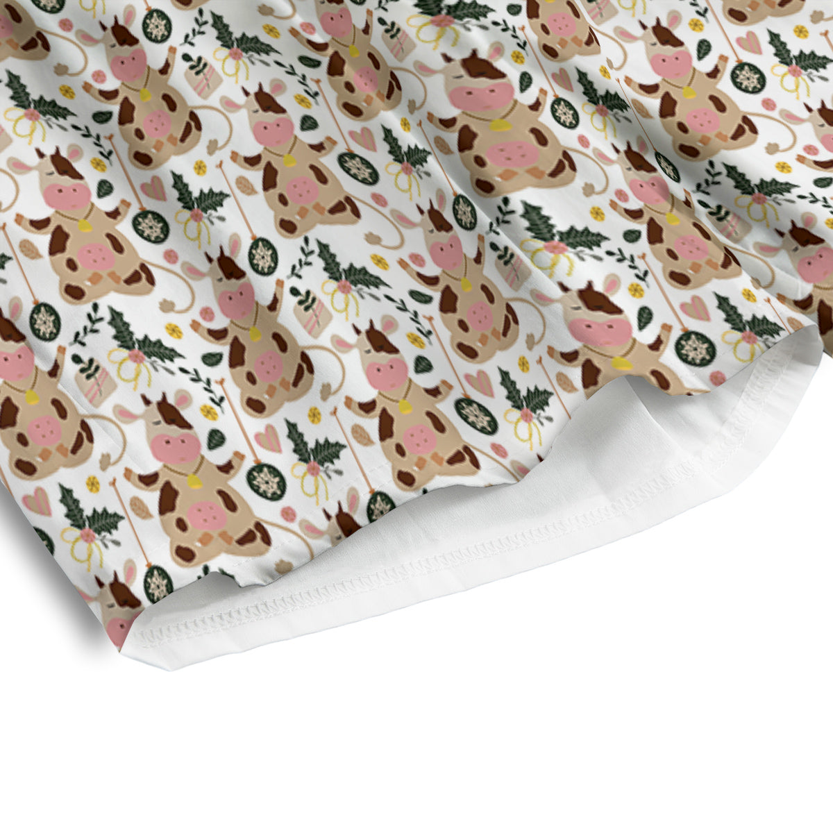 Dairy Cow Cartoon Happy Print Pattern Men's Athletic Shorts