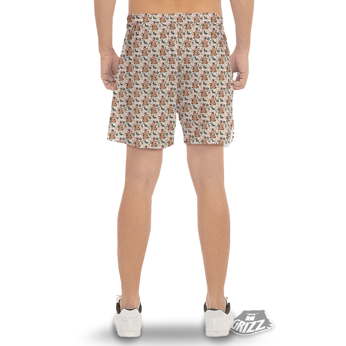 Dairy Cow Cartoon Happy Print Pattern Men's Gym Shorts-grizzshop