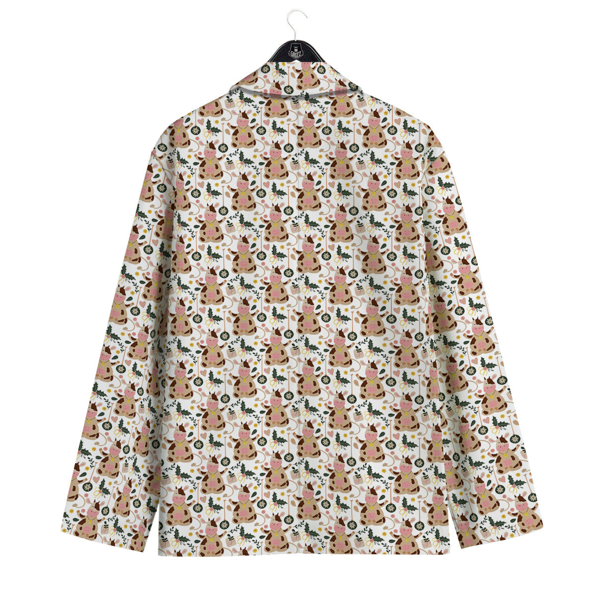 Dairy Cow Cartoon Happy Print Pattern Men's Sport Coat-grizzshop