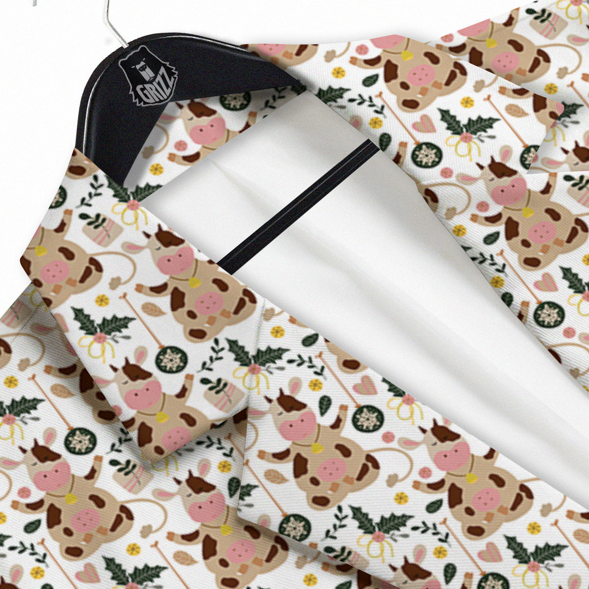 Dairy Cow Cartoon Happy Print Pattern Men's Sport Coat-grizzshop