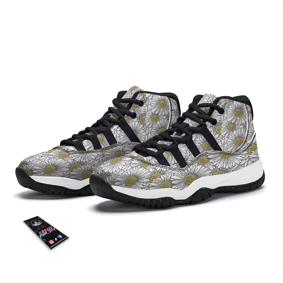 Daisy Doodle Black Bball Shoes-grizzshop