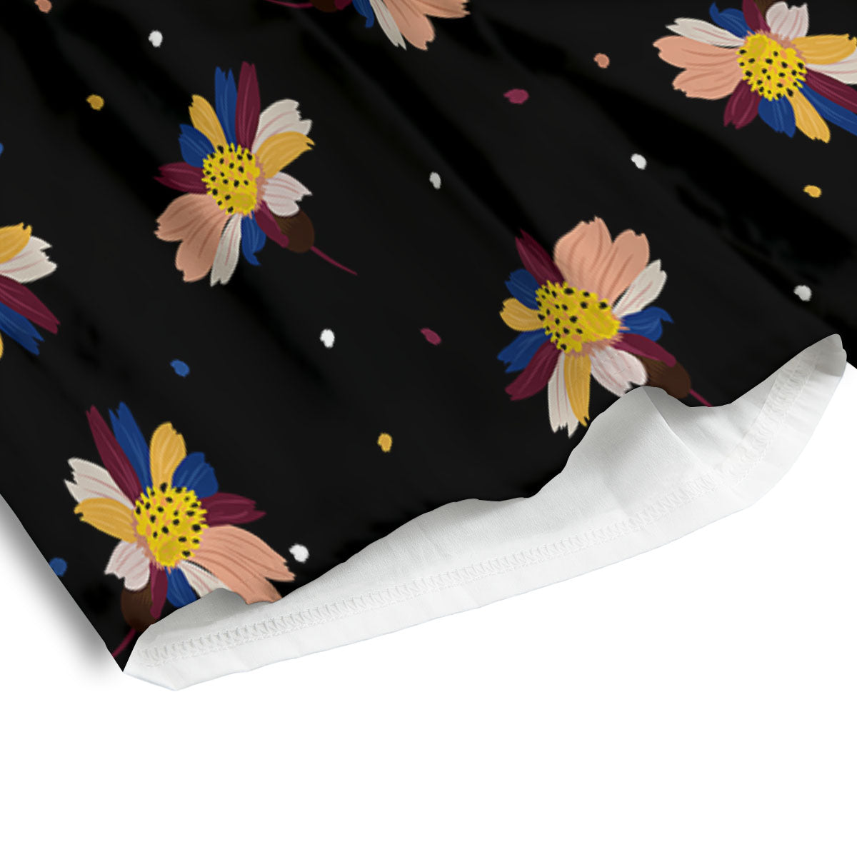 Daisy Floral Polka Dot Print Pattern Men's Athletic Shorts
