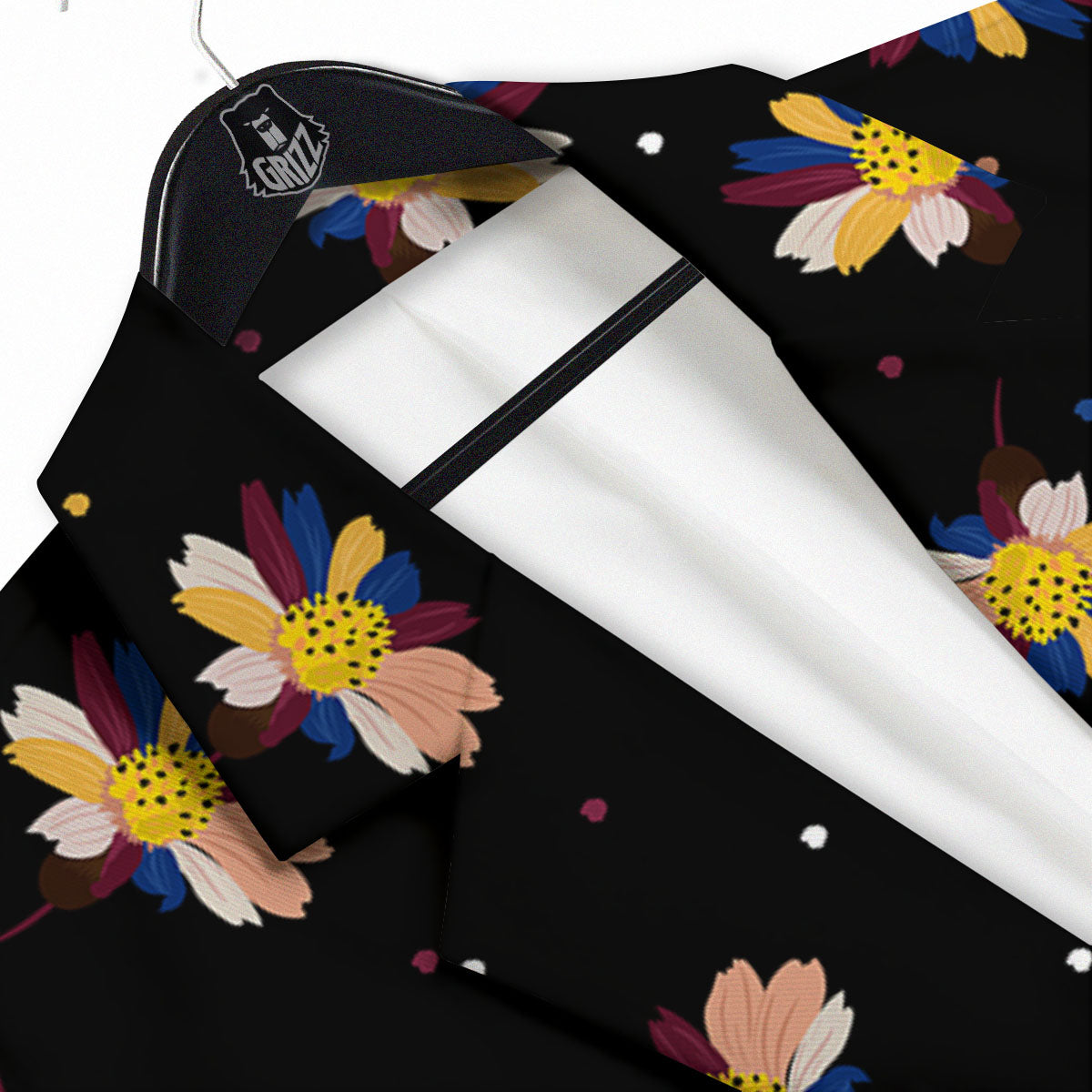 Daisy Floral Polka Dot Print Pattern Men's Sport Coat-grizzshop
