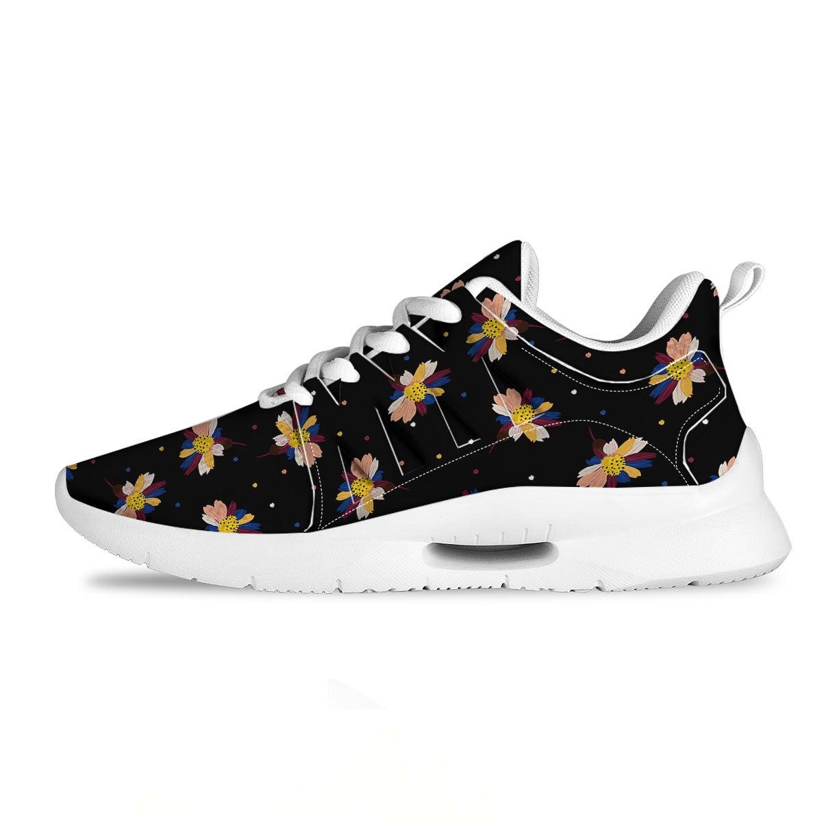 Daisy Floral Polka Dot Print Pattern Tennis Shoes-grizzshop