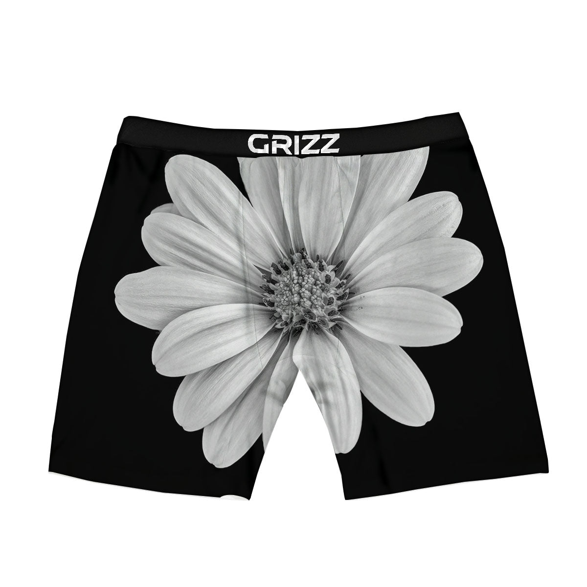 Daisy Flower Monochrome Print Boxer Briefs-grizzshop