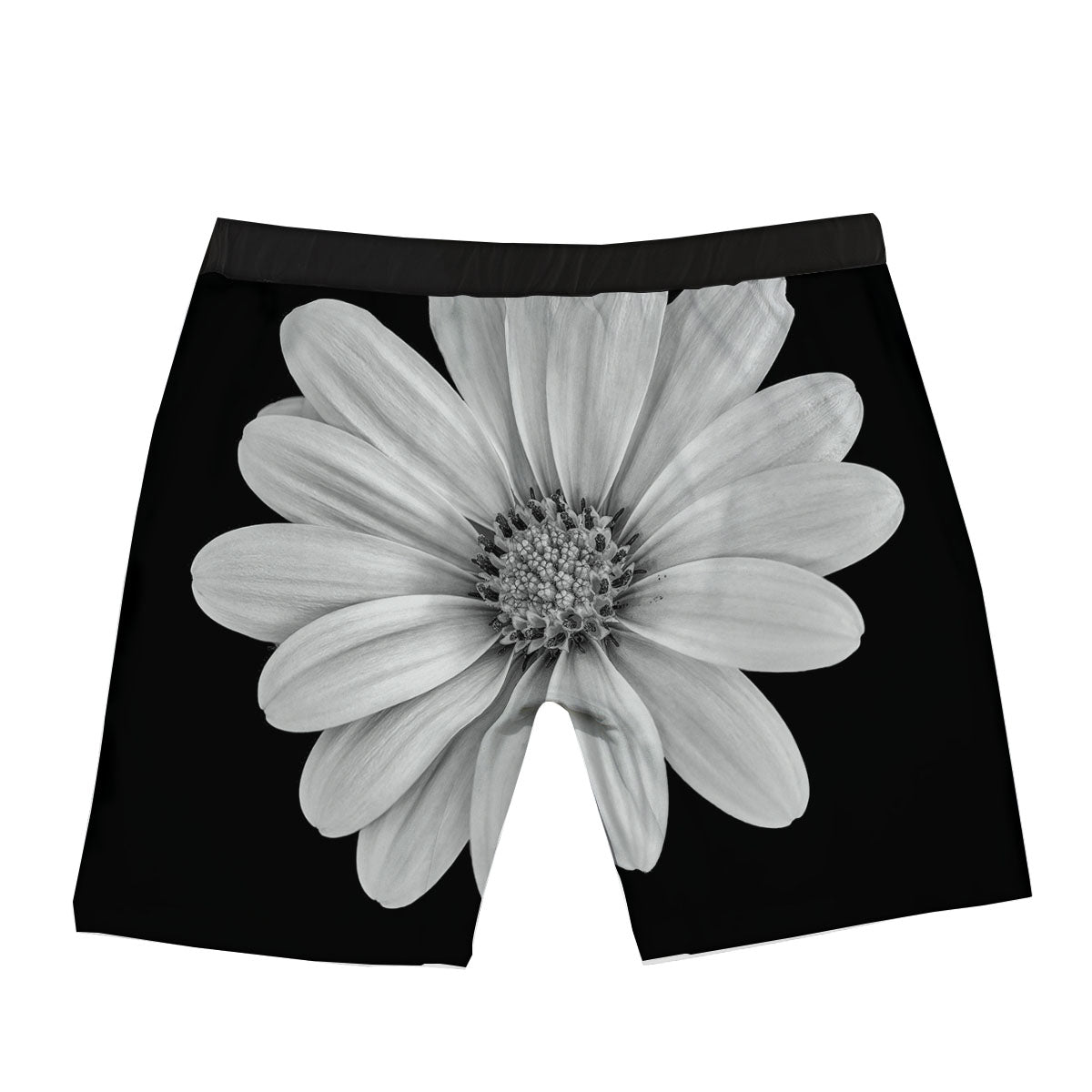 Daisy Flower Monochrome Print Boxer Briefs-grizzshop