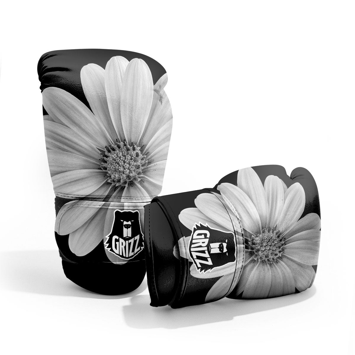 Daisy Flower Monochrome Print Pro Boxing Glove
