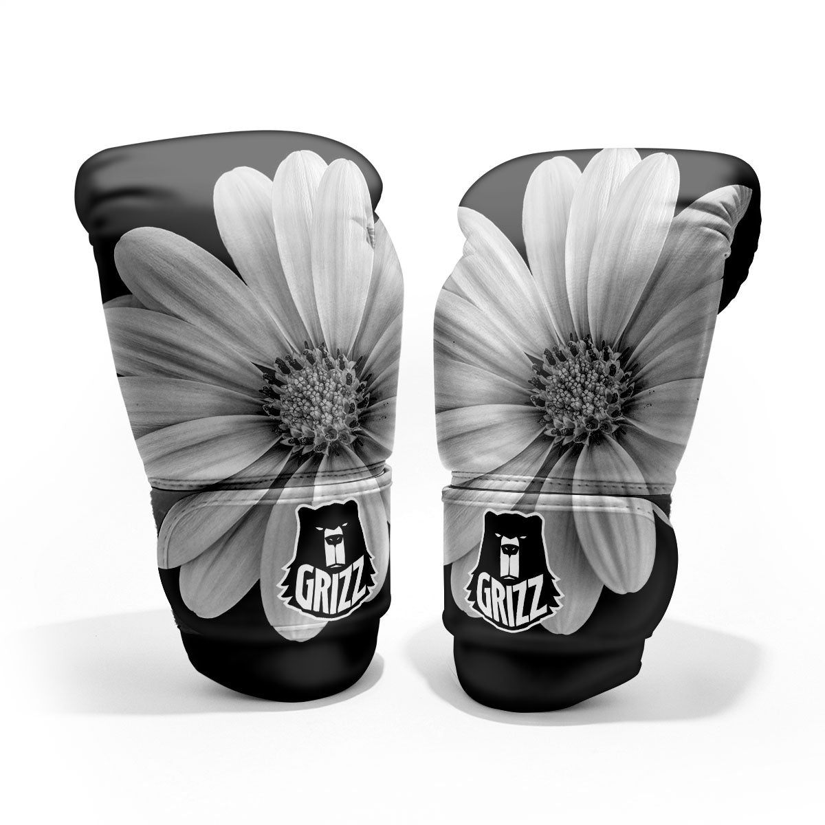 Daisy Flower Monochrome Print Pro Boxing Glove