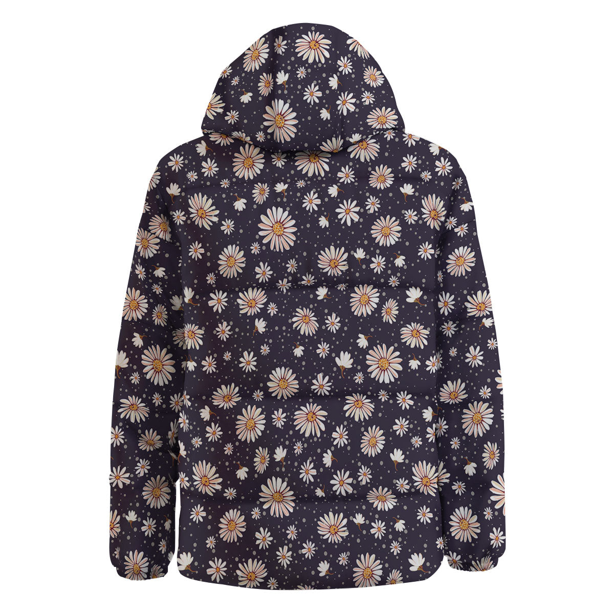 Daisy Flower Polka Dot Print Pattern Down Jacket-grizzshop