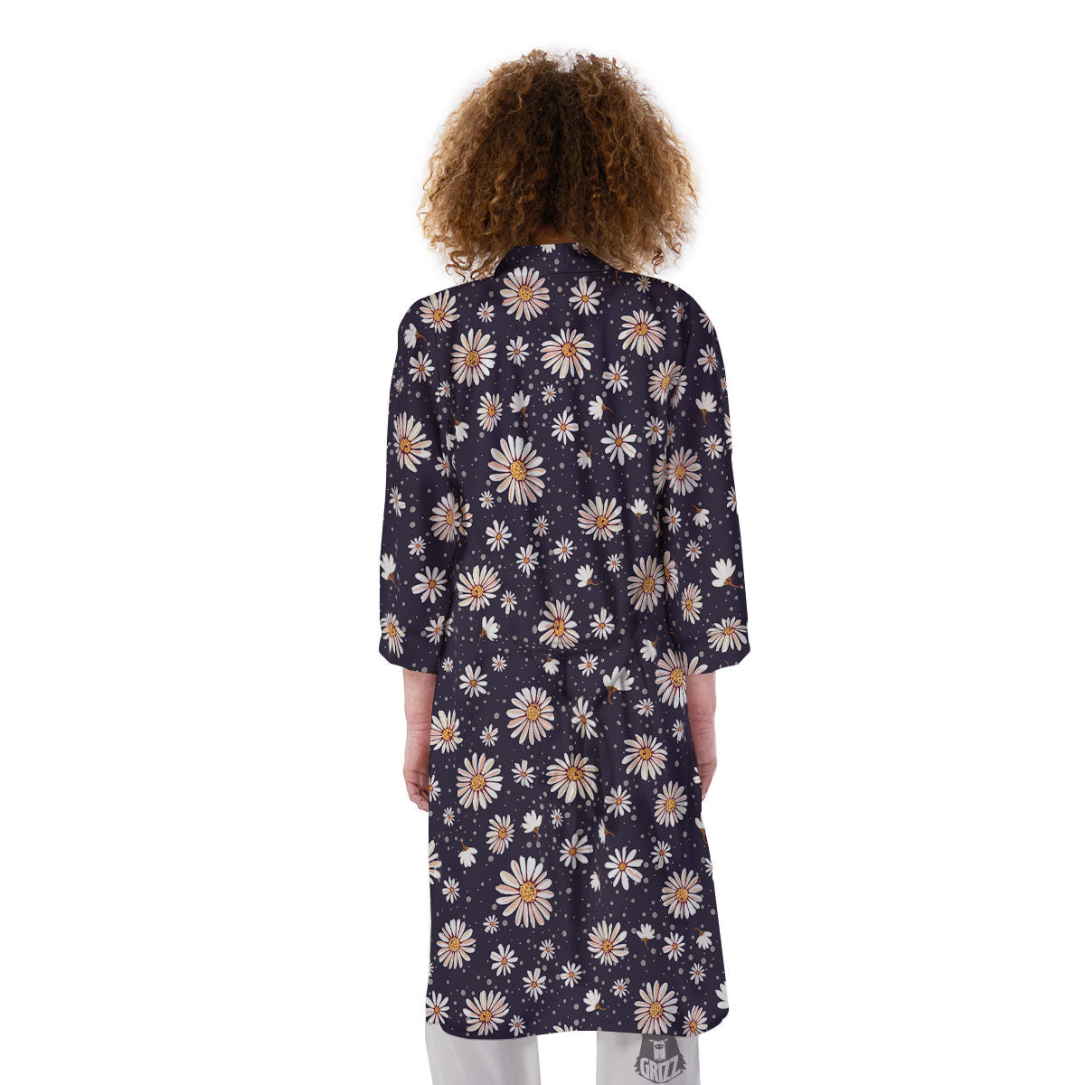 Daisy Flower Polka Dot Print Pattern Kimono-grizzshop