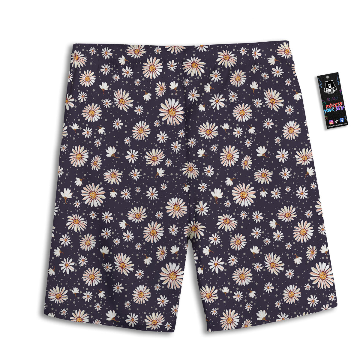 Daisy Flower Polka Dot Print Pattern Men's Athletic Shorts-grizzshop