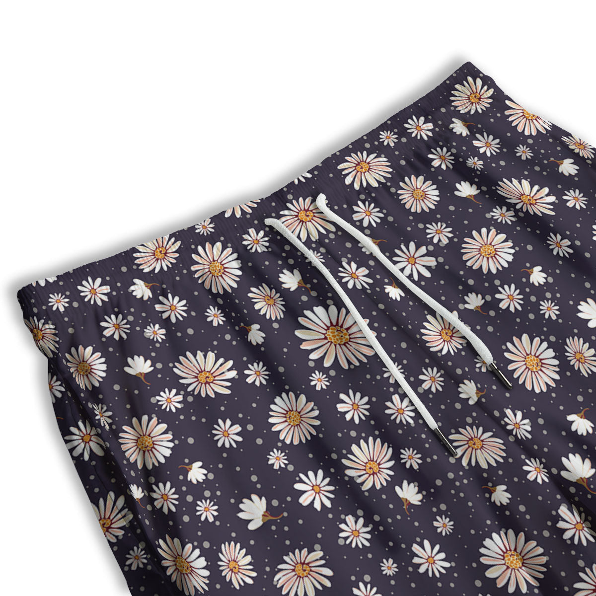 Daisy Flower Polka Dot Print Pattern Men's Athletic Shorts-grizzshop
